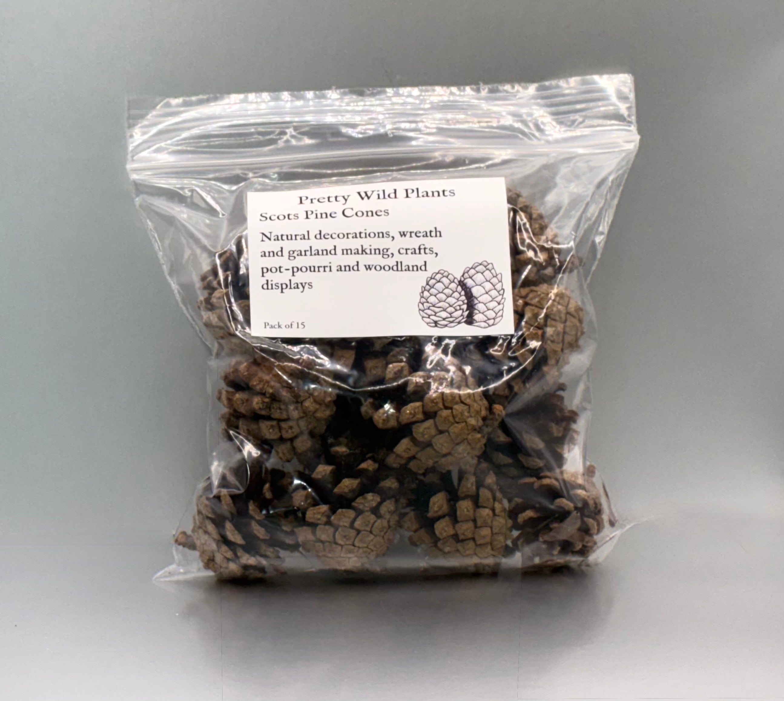 Scots Pine Cones (Pinus sylvestris)   Natural Cones for Decoration, Craft & Cleansing